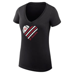 Black Arizona Diamondbacks G-III 4Her by Carl Banks Women's Super-Slim Fit Lightweight Heart V-Neck T-Shirt