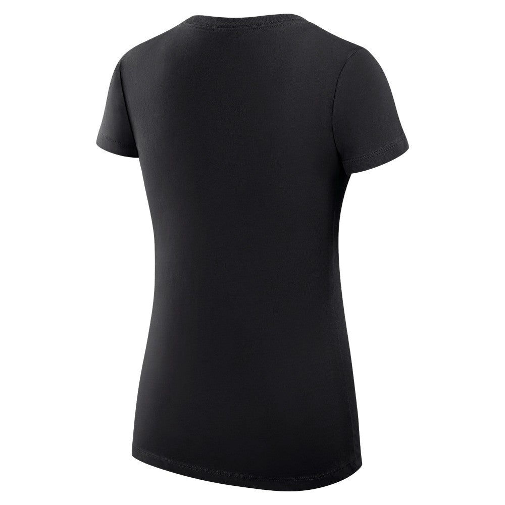 Black Cincinnati Reds G-III 4Her by Carl Banks Women's Super-Slim Fit Lightweight Heart V-Neck T-Shirt