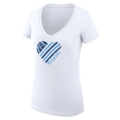 White Kansas City Royals G-III 4Her by Carl Banks Women's Super-Slim Fit Lightweight Heart V-Neck T-Shirt