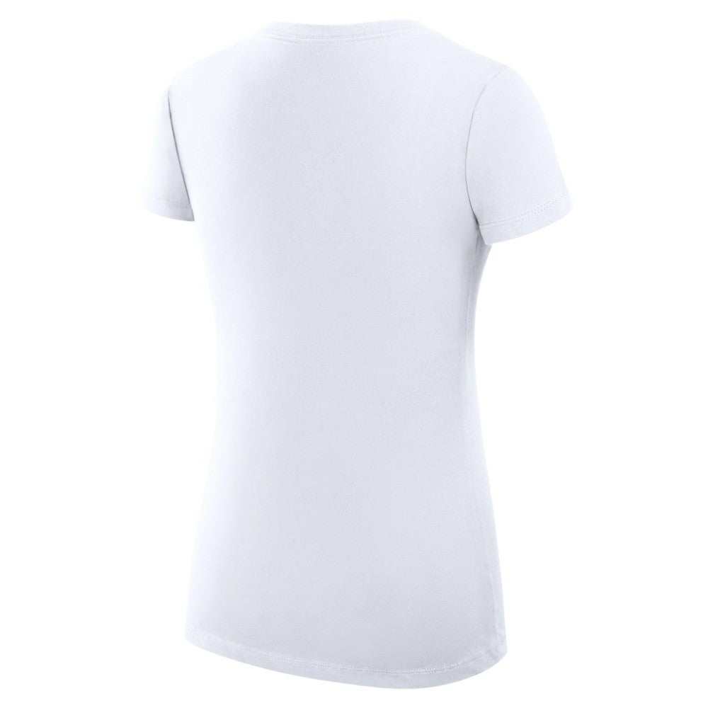 White Los Angeles Dodgers G-III 4Her by Carl Banks Women's Super-Slim Fit Lightweight Heart V-Neck T-Shirt