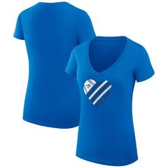 Royal Toronto Blue Jays G-III 4Her by Carl Banks Women's Super-Slim Fit Lightweight Heart V-Neck T-Shirt