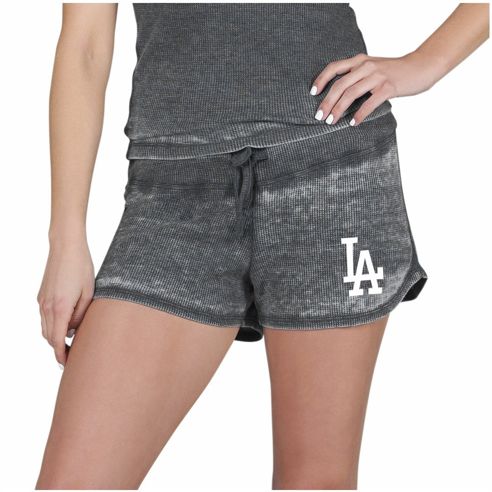 Charcoal Los Angeles Dodgers Concepts Sport Women's Resurgence Waffle Knit Shorts