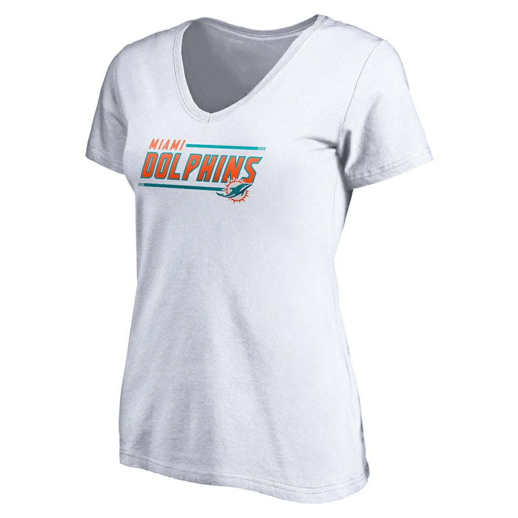 Women's Mascot In Bounds V-Neck T-Shirt - Miami Dolphins T-shirts