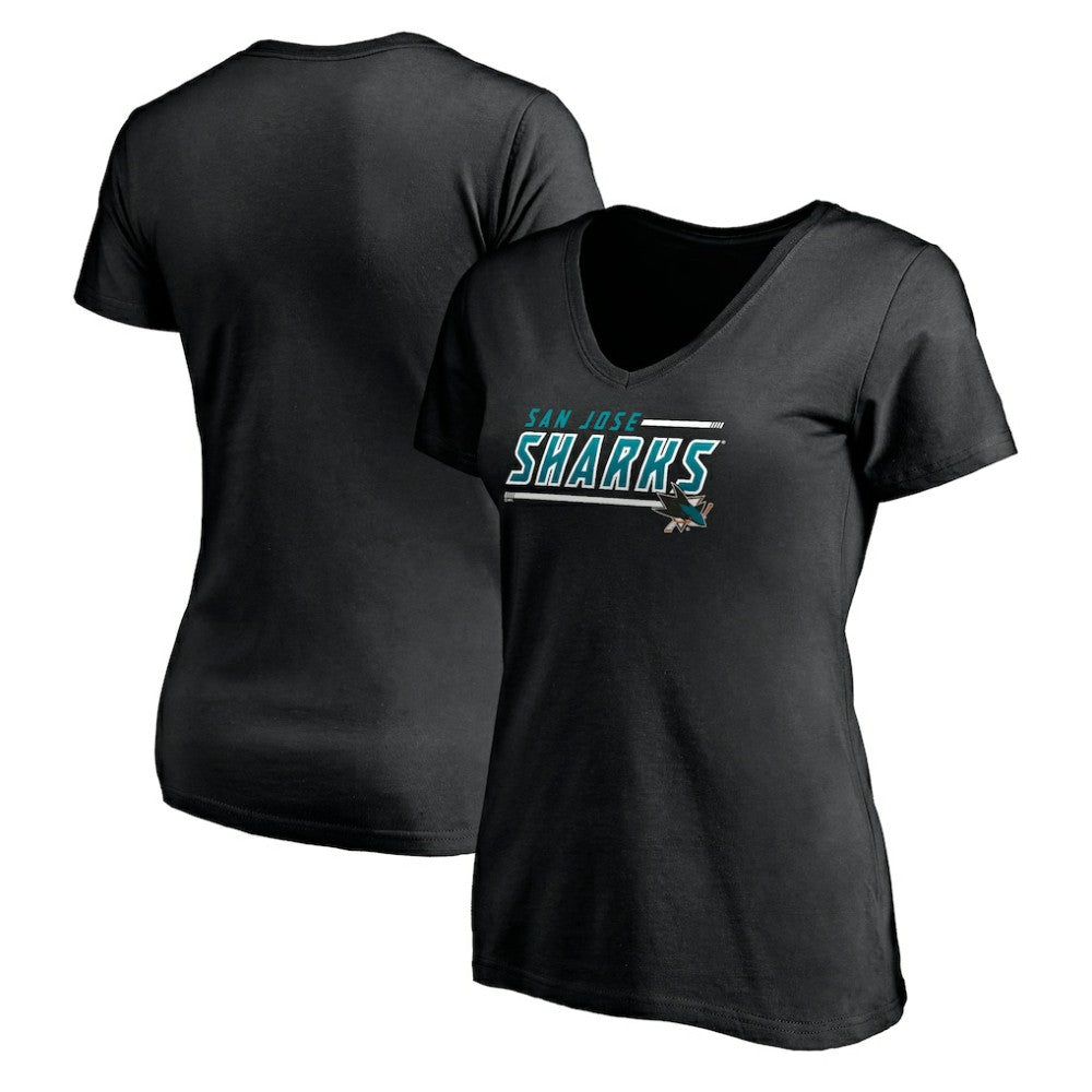 NHL San Jose Sharks Women's Mascot In Bounds V-Neck T-Shirt