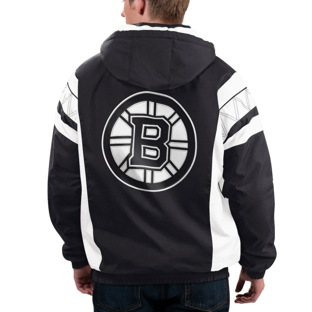 NHL Boston Bruins Starter x NHL Black Ice Home Team Half-Zip Pullover Hoodie