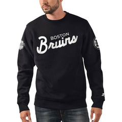 NHL Boston Bruins Starter x NHL Black Ice Cross Check Pullover Sweatshirt