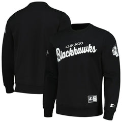 NHL Chicago Blackhawks Starter x NHL Black Ice Cross Check Pullover Sweatshirt