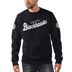 NHL Chicago Blackhawks Starter x NHL Black Ice Cross Check Pullover Sweatshirt