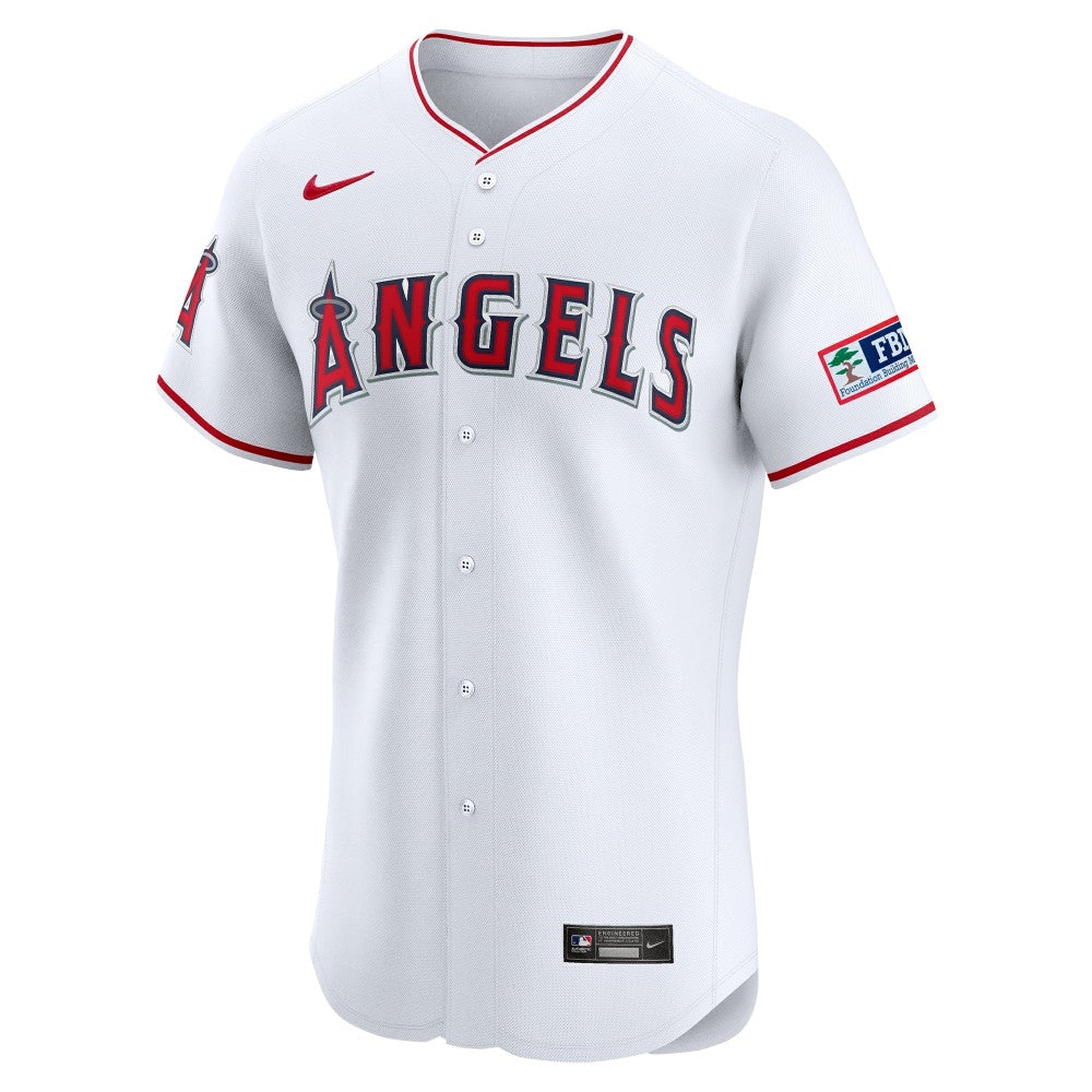 White Los Angeles Angels Nike Home Elite Patch Jersey