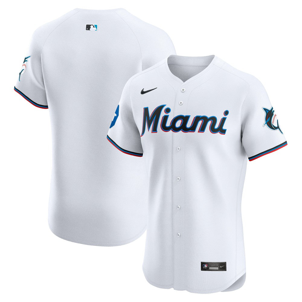 White Miami Marlins Nike Home Elite Patch Jersey