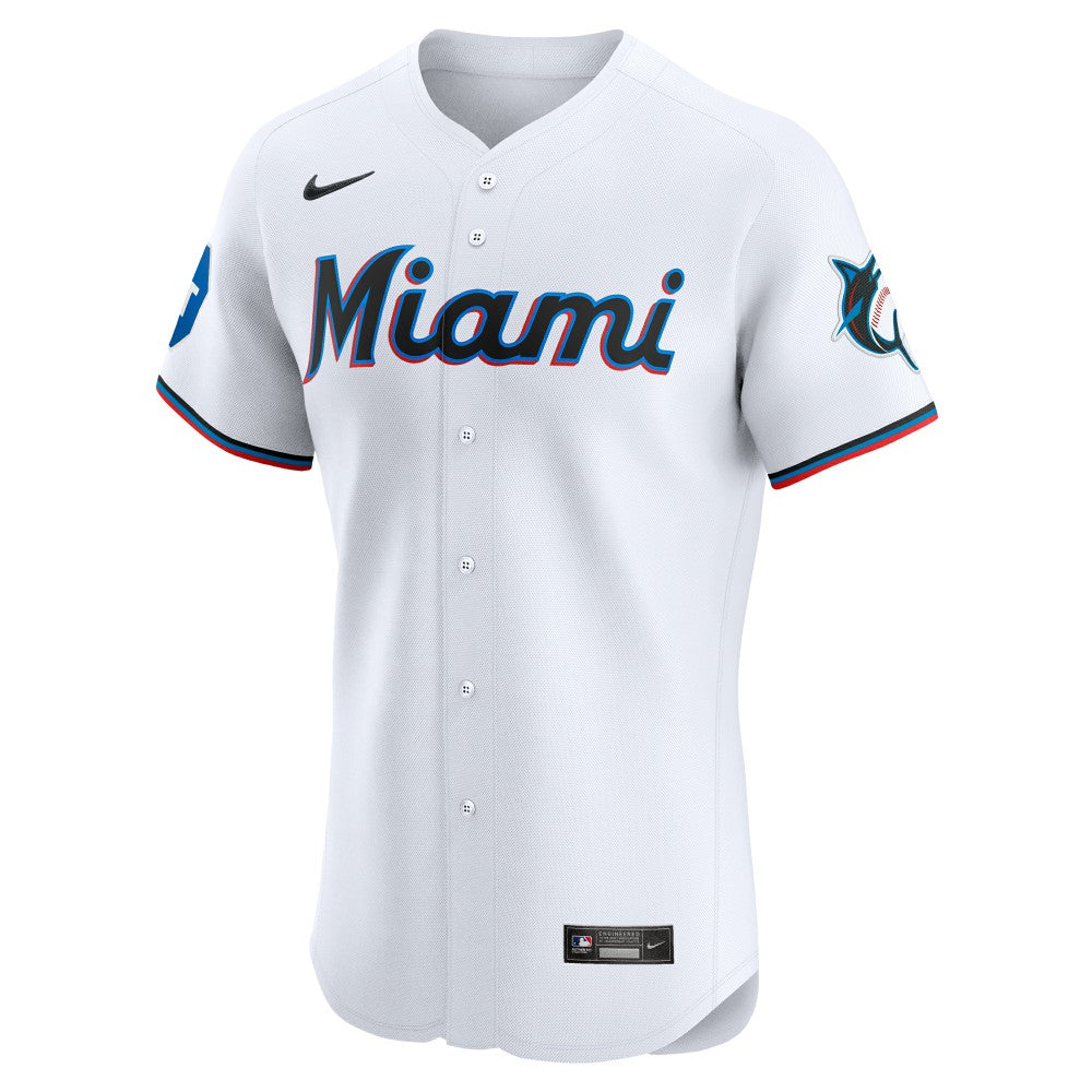 White Miami Marlins Nike Home Elite Patch Jersey