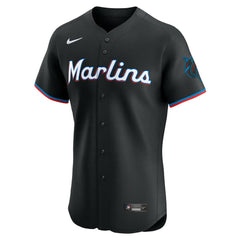 Black Miami Marlins Nike Alternate Vapor Premier Elite Patch Jersey