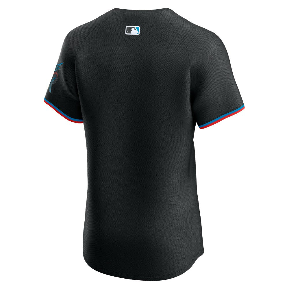 Black Miami Marlins Nike Alternate Vapor Premier Elite Patch Jersey