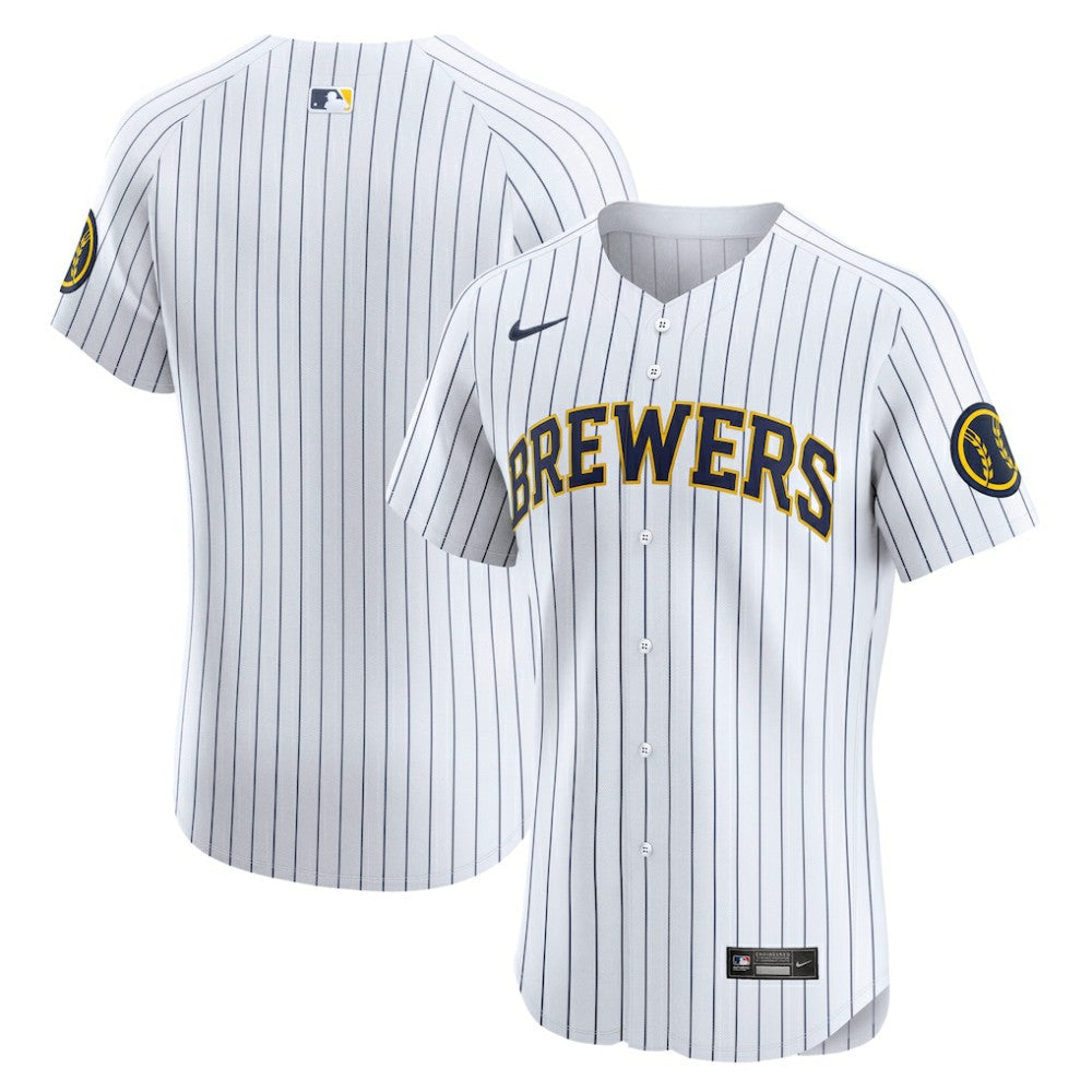 White Milwaukee Brewers Nike Alternate Vapor Premier Elite Patch Jersey