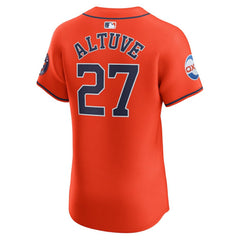 Orange Jose Altuve Houston Astros Nike Alternate Elite Sponsor Patch Player Jersey