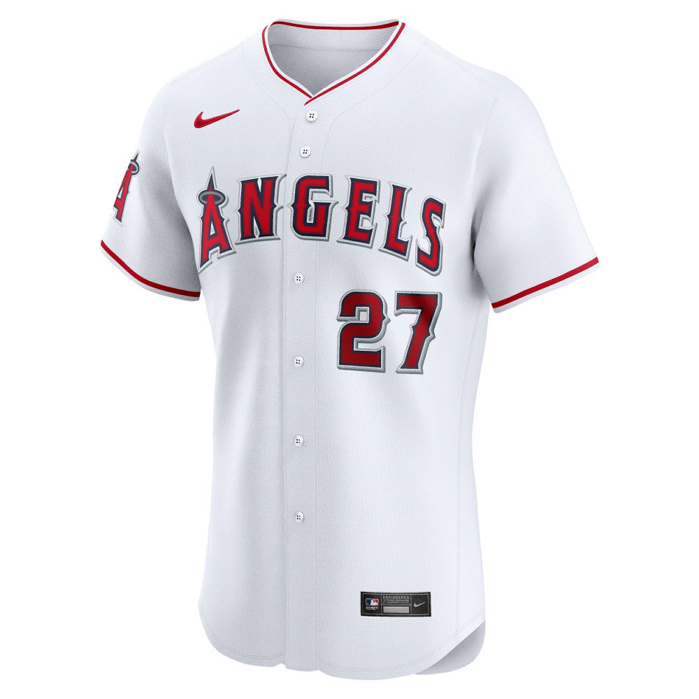 White Mike Trout Los Angeles Angels Nike Home Elite Player Jersey