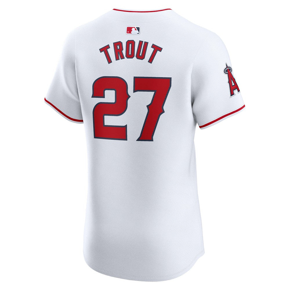 White Mike Trout Los Angeles Angels Nike Home Elite Player Jersey