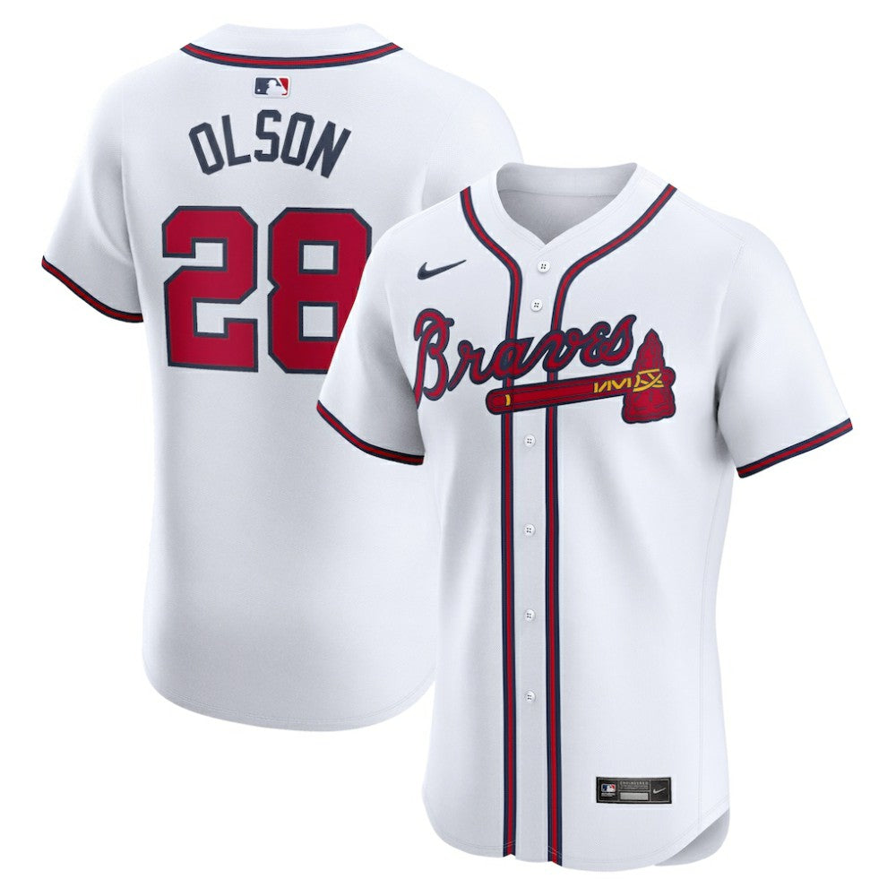 White Matt Olson Atlanta Braves Nike Home Elite Player Jersey