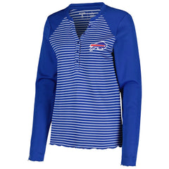 Antigua Women's Maverick Waffle Henley Long Sleeve T-Shirt - Buffalo Bills T-shirts