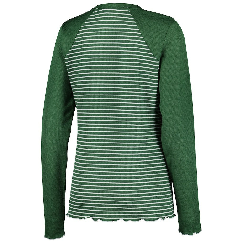 Antigua Women's Maverick Waffle Henley Long Sleeve T-Shirt - Green Bay Packers T-shirts