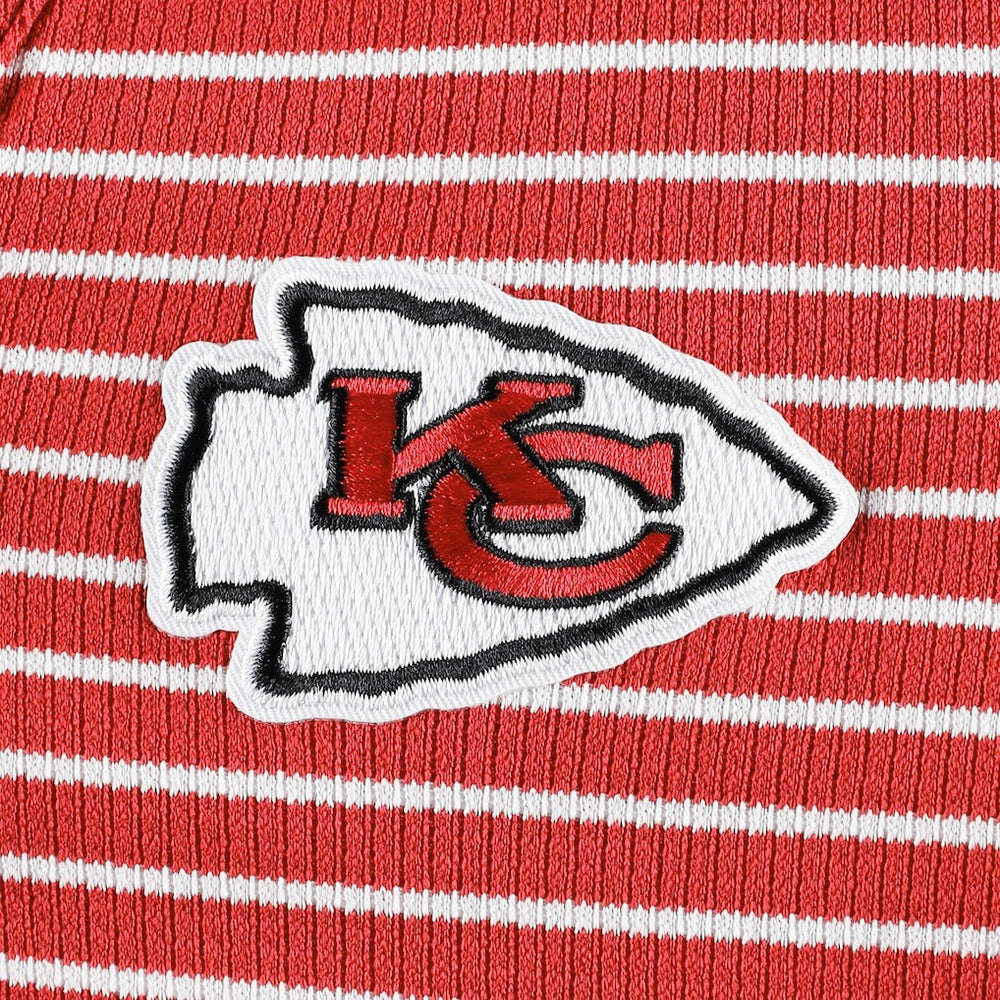 Antigua Women's Maverick Waffle Henley Long Sleeve T-Shirt - Kansas City Chiefs T-shirts