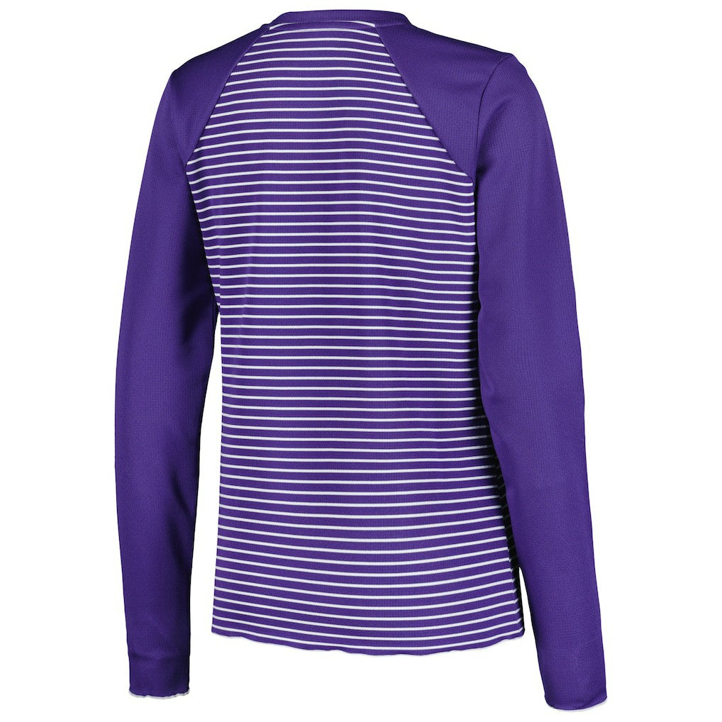 Antigua Women's Maverick Waffle Henley Long Sleeve T-Shirt - Minnesota Vikings T-shirts
