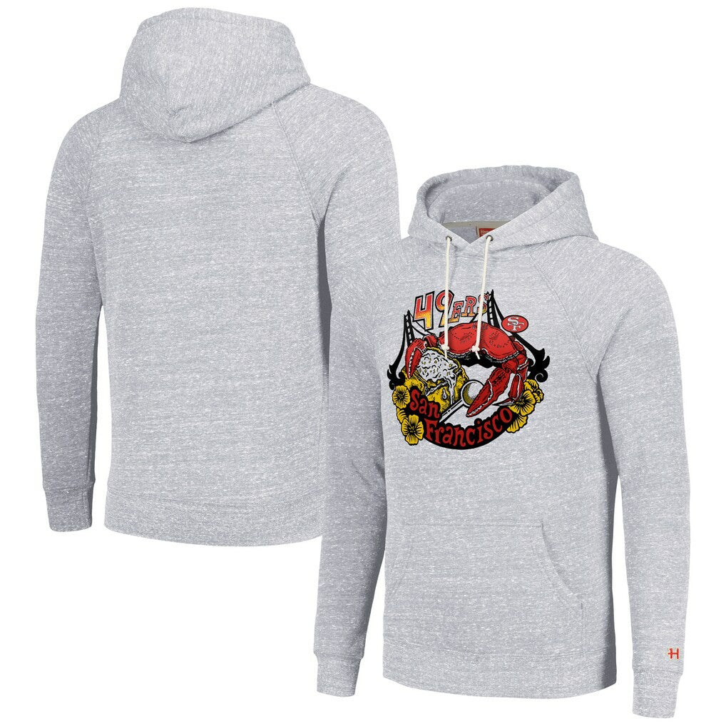 Homage Unisex NFL x Guy Fieri’s Flavortown Tri-Blend Pullover Hoodie - San Francisco 49ers Hoodies