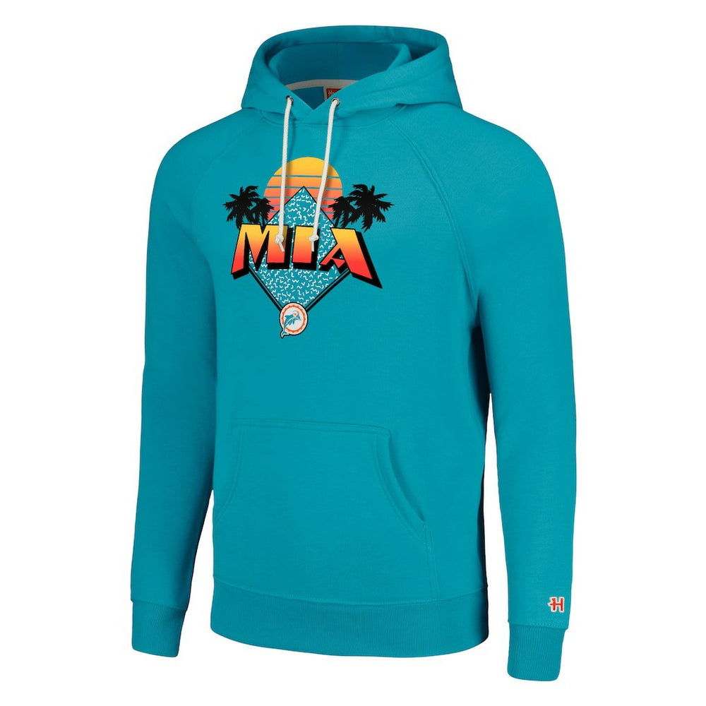 Homage Unisex Hyperlocal Raglan Pullover Hoodie - Miami Dolphins Hoodies