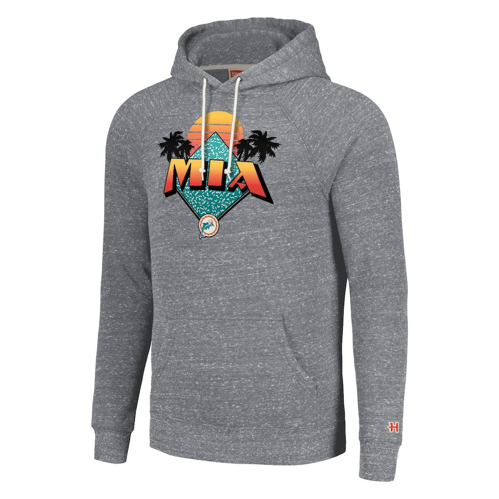 Homage Unisex Hyperlocal Raglan Pullover Hoodie - Miami Dolphins Hoodies