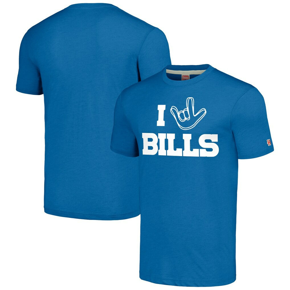 Homage Unisex The NFL ASL Collection by Love Sign Tri-Blend T-Shirt - Buffalo Bills T-shirts