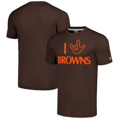 Homage Unisex The NFL ASL Collection by Love Sign Tri-Blend T-Shirt - Cleveland Browns T-shirts