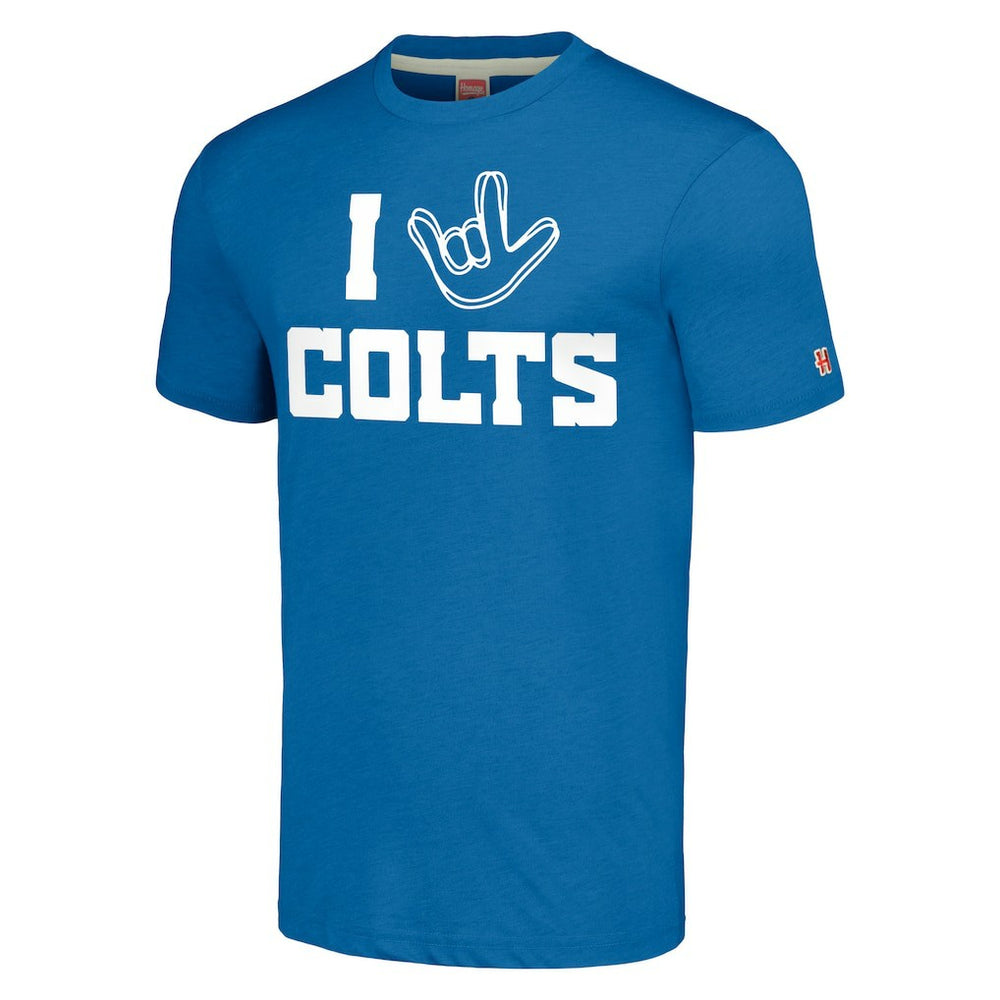 Homage Unisex The NFL ASL Collection by Love Sign Tri-Blend T-Shirt - Indianapolis Colts T-shirts