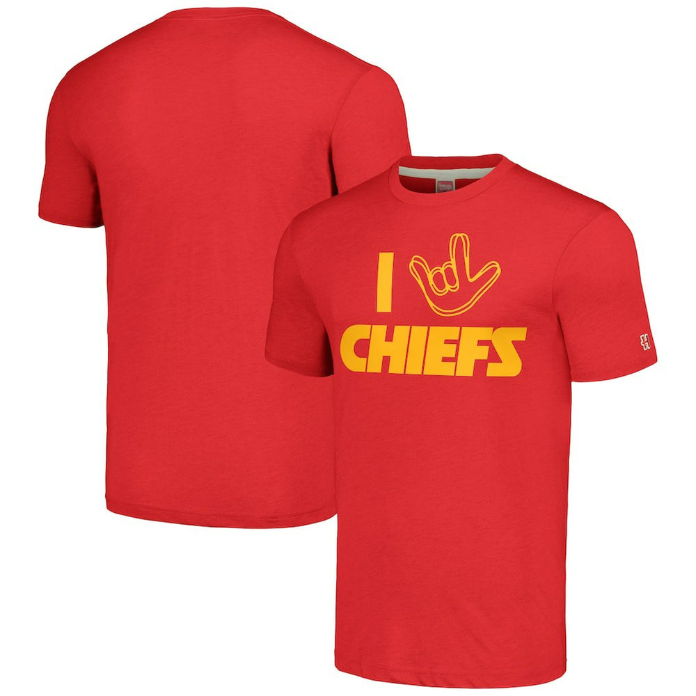 Homage Unisex The NFL ASL Collection by Love Sign Tri-Blend T-Shirt - Kansas City Chiefs T-shirts