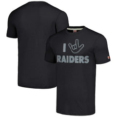 Homage Unisex The NFL ASL Collection by Love Sign Tri-Blend T-Shirt - Las Vegas Raiders T-shirts