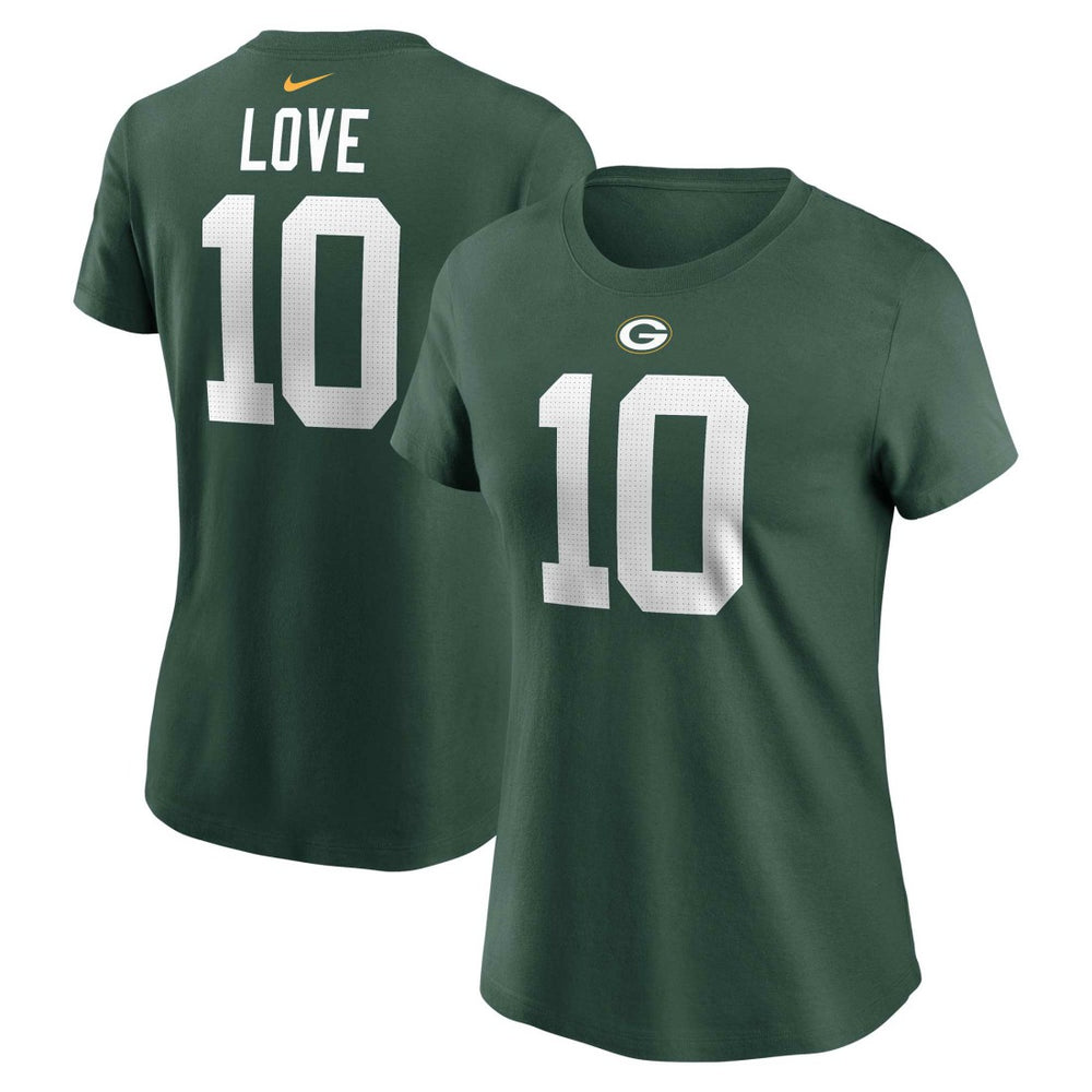 Jordan Love  Women's Player Name & Number T-Shirt - Green Bay Packers T-shirts