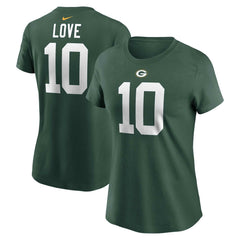 Jordan Love  Women's Player Name & Number T-Shirt - Green Bay Packers T-shirts