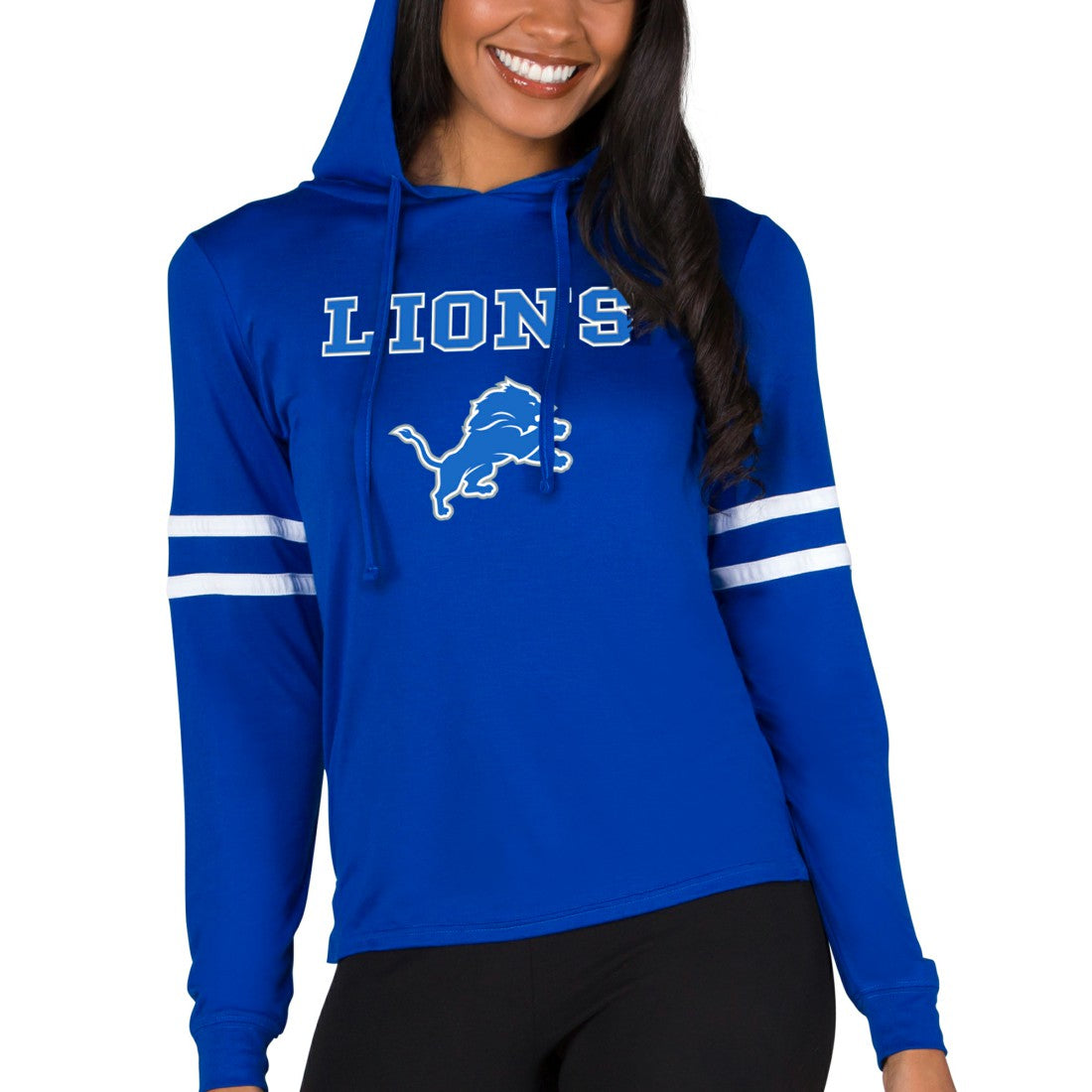 Concepts Sport Women's Marathon Lightweight Lounge Pullover Hoodie - Detroit Lions Hoodies
