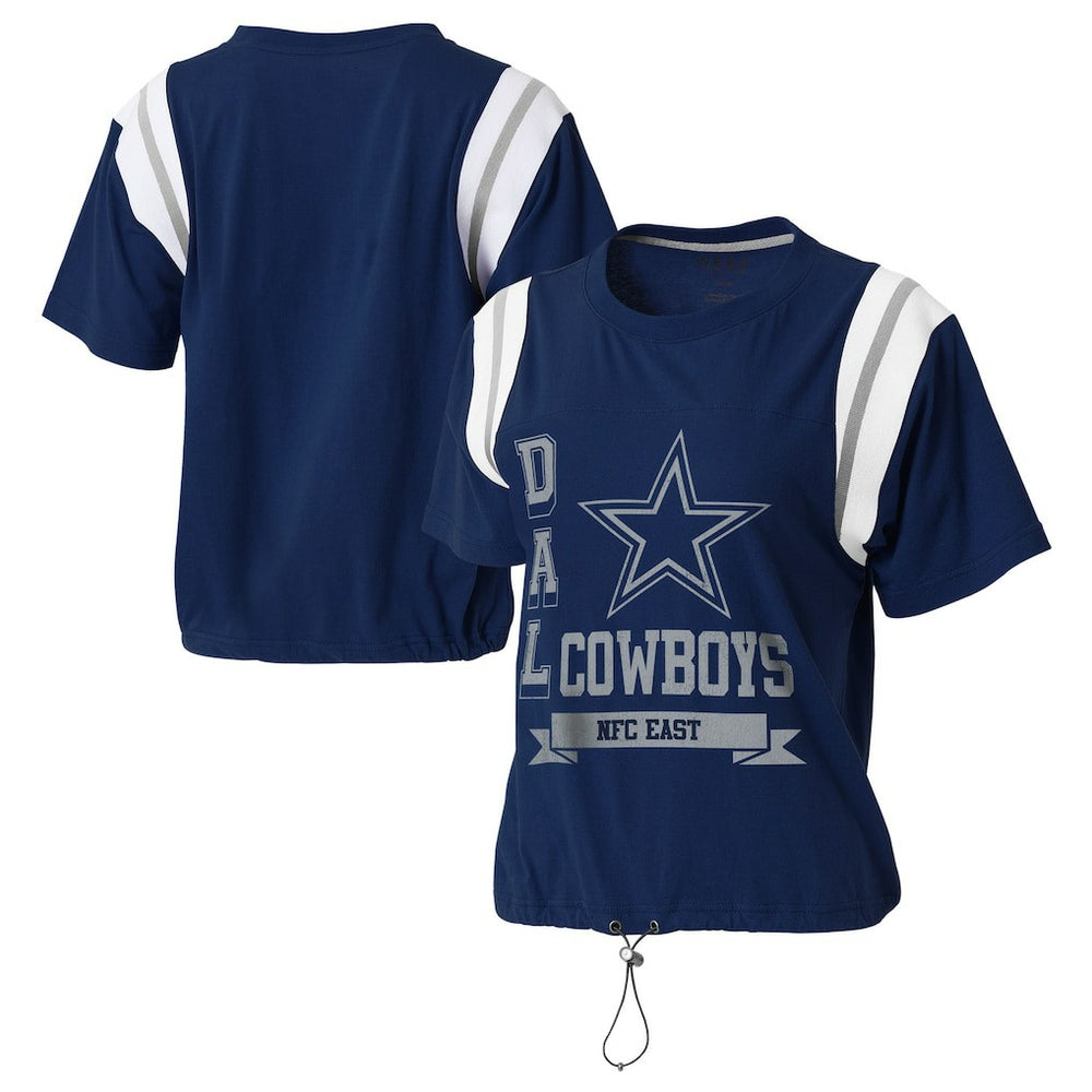 WEAR by Erin Andrews Women's Cinched Colorblock T-Shirt - Dallas Cowboys T-shirts