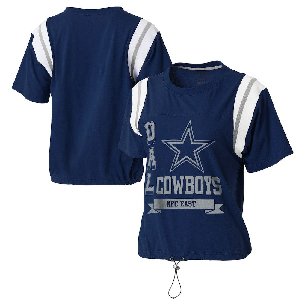WEAR by Erin Andrews Women's Cinched Colorblock T-Shirt - Dallas Cowboys T-shirts