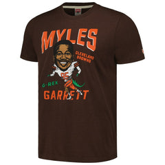 Myles Garrett  Homage Unisex Caricature Player Tri-Blend T-Shirt - Cleveland Browns T-shirts
