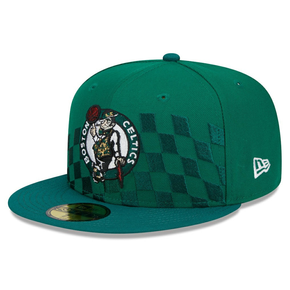 New Era Boston Celtics Rally Drive Checkerboard 59FIFTY Crown Fitted Hat