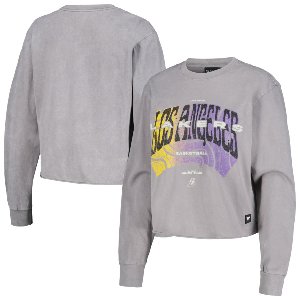 Los Angeles Lakers The Wild Collective Women's Band Cropped Long Sleeve T-Shirt
