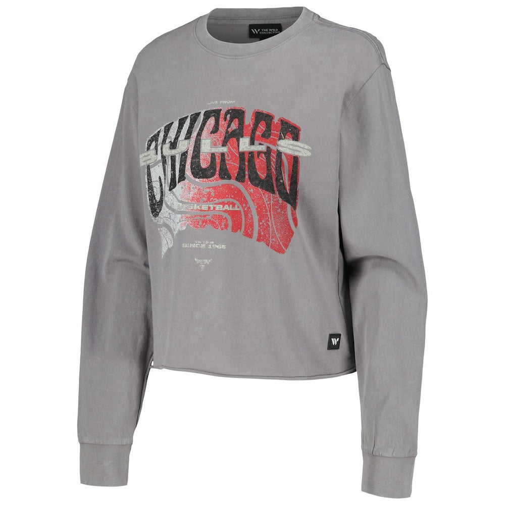 Chicago Bulls The Wild Collective Women's Band Cropped Long Sleeve T-Shirt sale