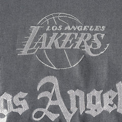 Los Angeles Lakers The Wild Collective Women's Embroidered Fleece Raglan Short Sleeve Pullover Sweatshirt
