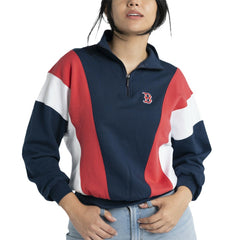 Navy Boston Red Sox Lusso Women's Malia Quarter-Zip Sweatshirt