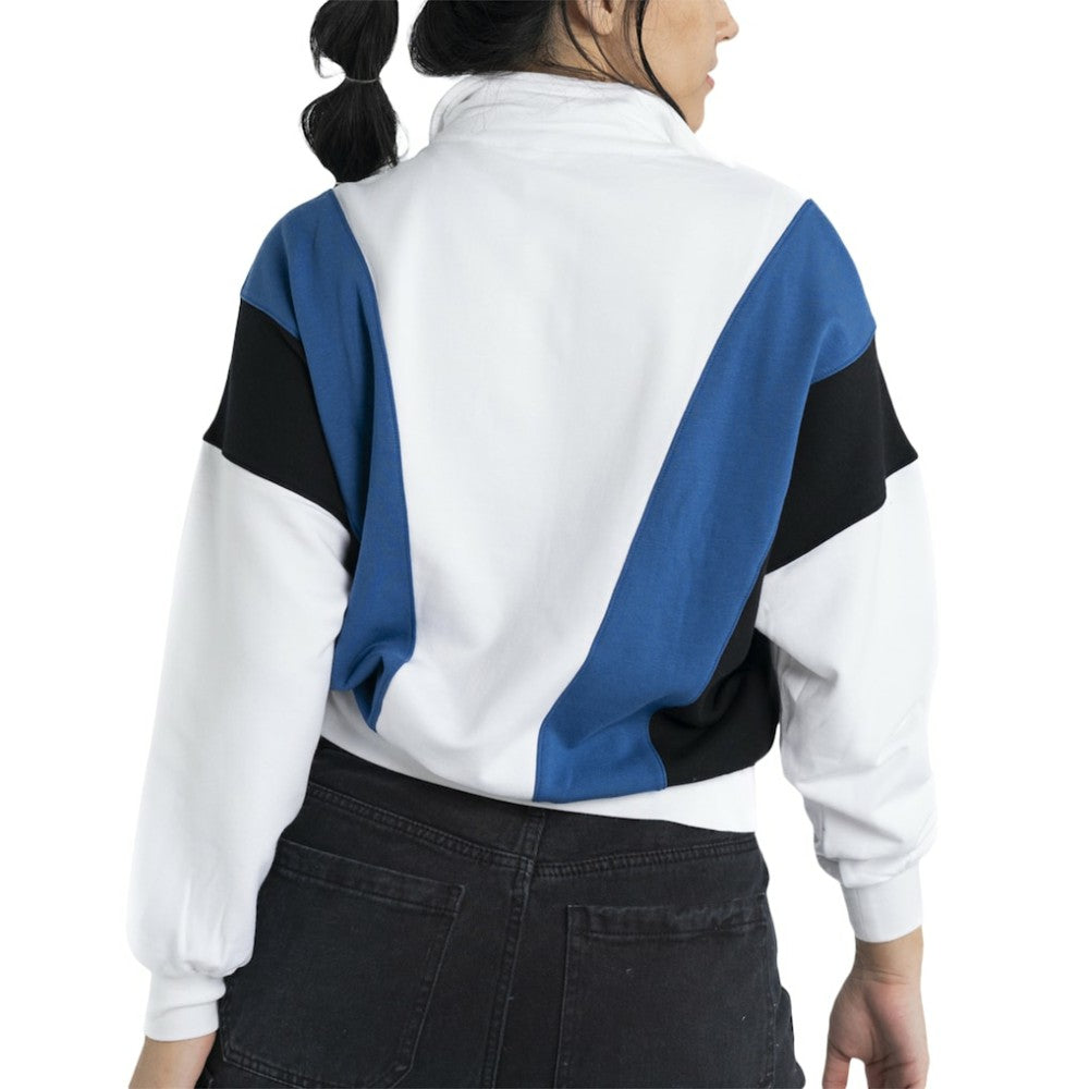 White New York Yankees Lusso Women's Malia Quarter-Zip Sweatshirt