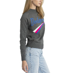 Gray Los Angeles Dodgers Lusso Women's Serena Raglan Pullover Sweater