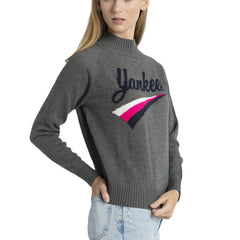 Gray New York Yankees Lusso Women's Serena Raglan Pullover Sweater