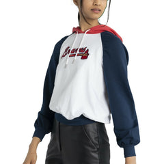 White Atlanta Braves Lusso Women's Marlowe Tri-Blend Raglan Pullover Hoodie