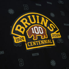 NHL Boston Bruins Mitchell & Ness 100th Anniversary Allover Print Pullover Hoodie